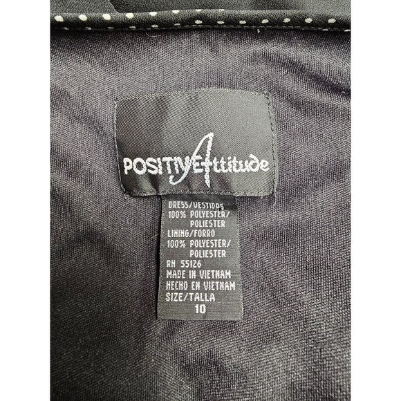 Positive Attitude Black and White Polka-Dot Maxi, Full Length Dress, Size 10 - Picture 6 of 6